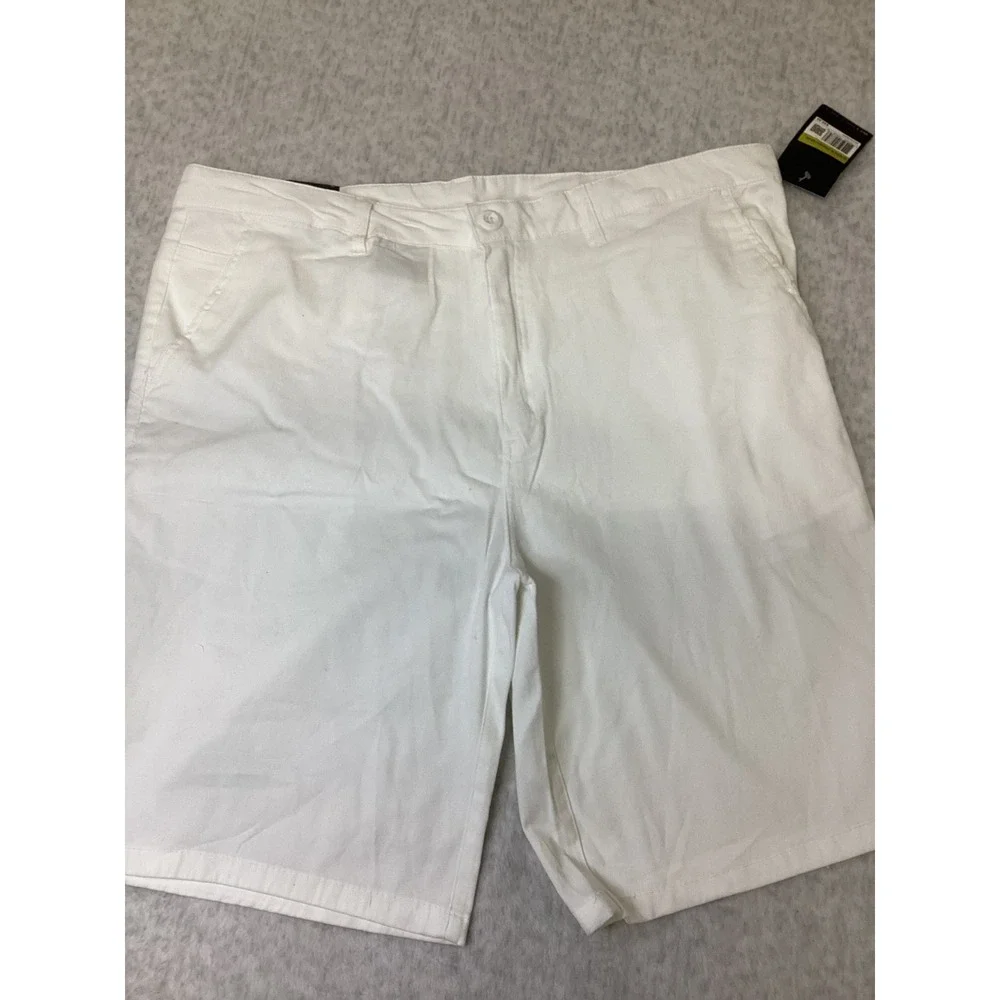 Galaxy by Harvic Mens White Flat Front Casual Shorts G/MSCS-800WH Size 40